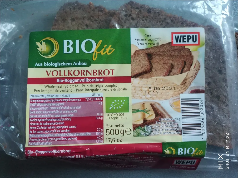 VOLLKORNBROT Bio-Roggenvollkornbrot