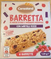 Barretta di fiocchi di riso e frumento integrale