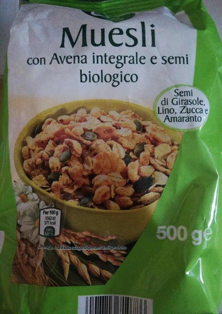 muesli con avena integrale e semi biologico