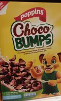 Poppins choco bumps chocolate flavored wheat, maiz and rice cereal