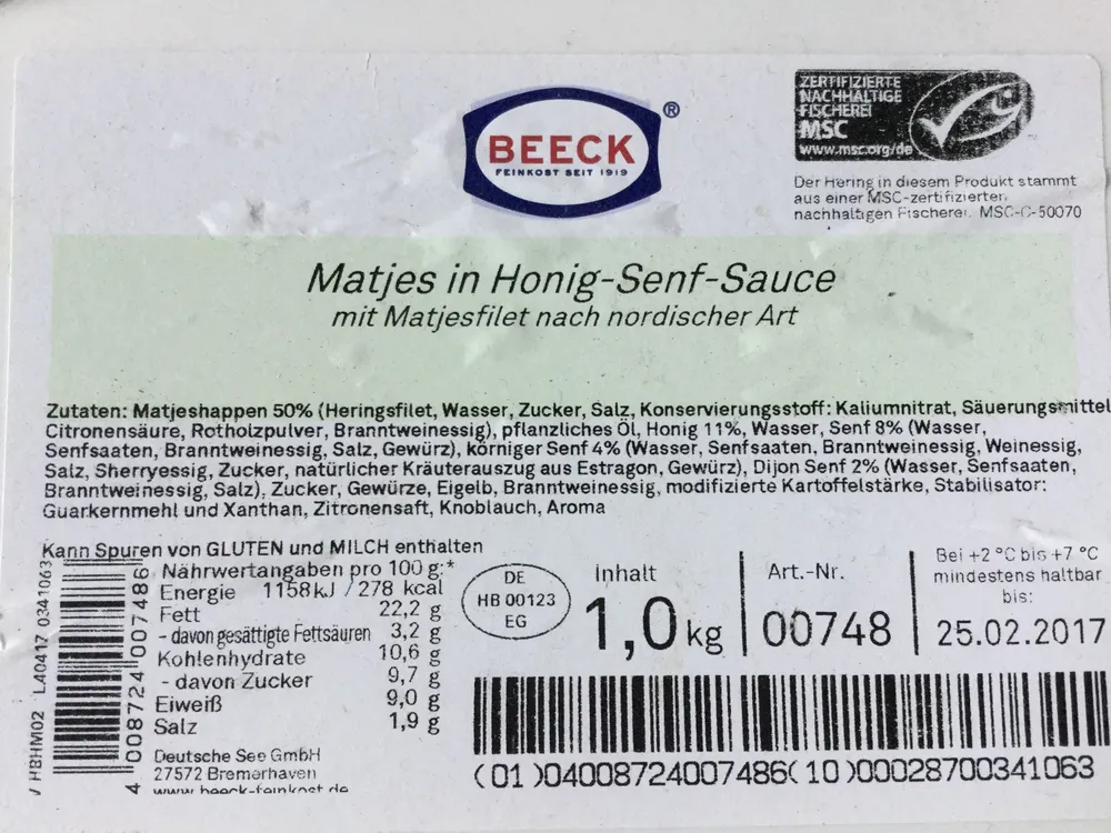 Matjes in Honig-Senf-Sauce