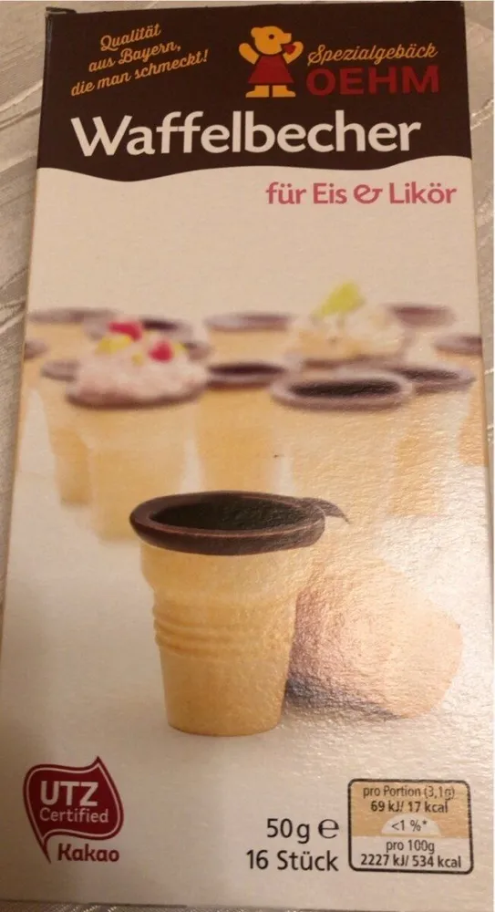 Waffelbecher für Eis u. Likör