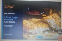 2 Extra large Battered cod fillets