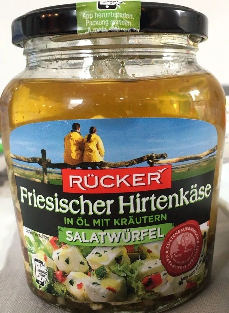 Rücker Friesischer Hirtenkäse in Öl mit Kräutern Salatwürfel 4008960005758