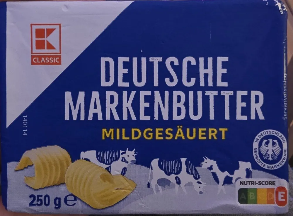 Deutsche Markenbutter mildgesäuert