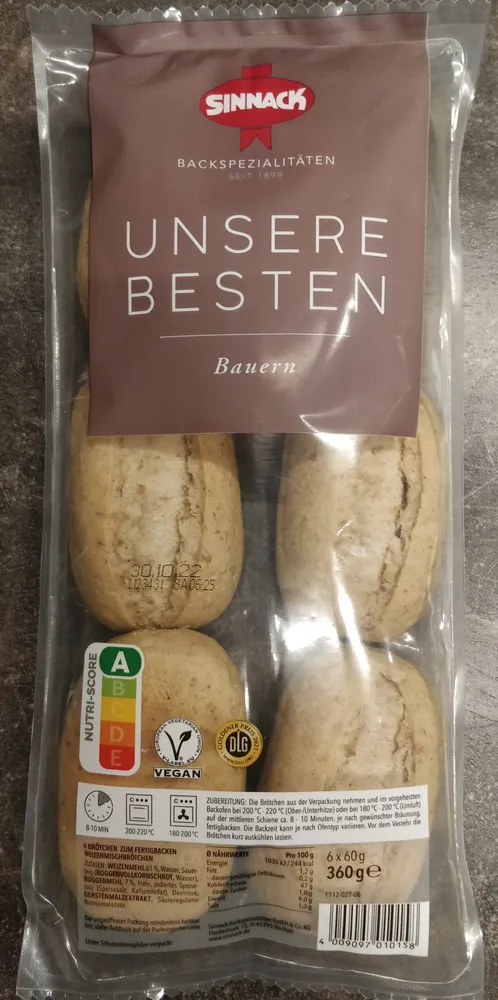 Aufbackbrötchen Weizen