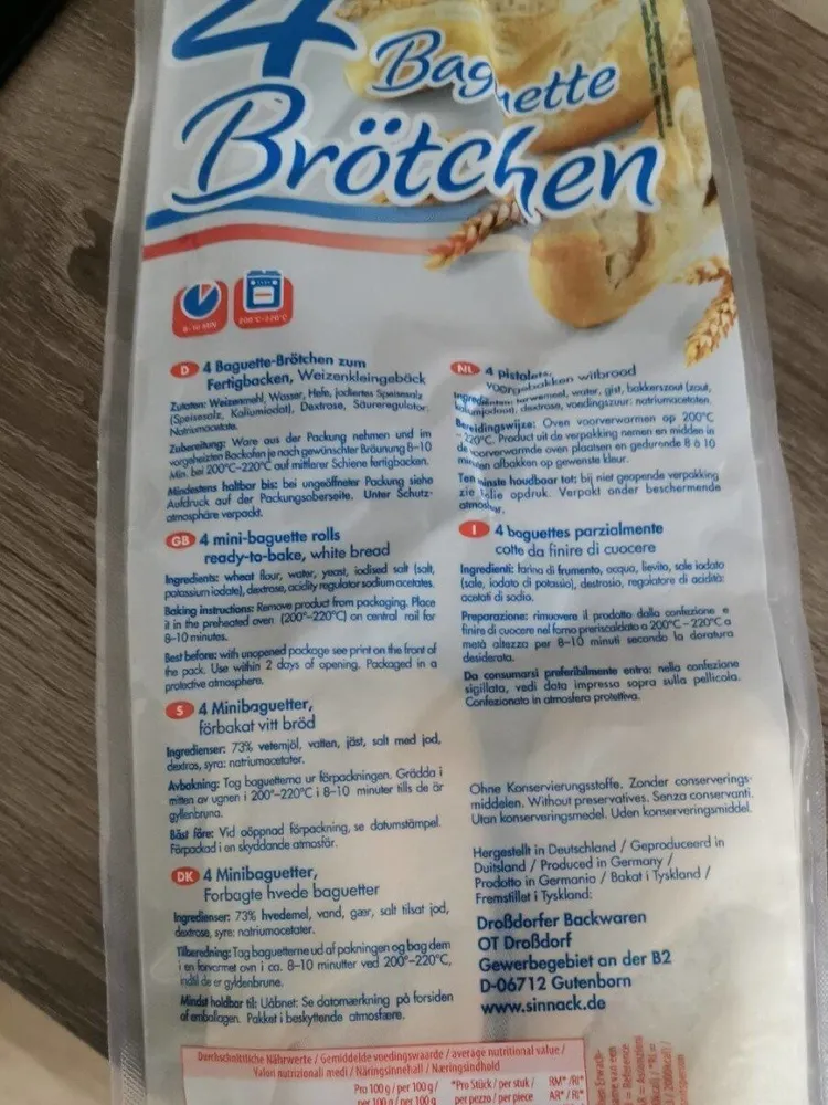4 Baguette Brötchen