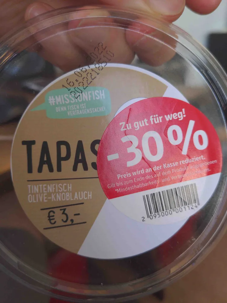 Tapas Tintenfisch Olive-Knoblauch