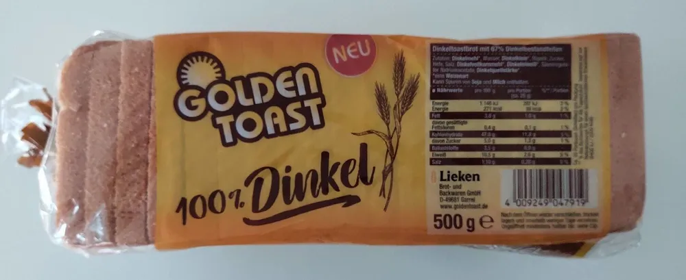 100% Dinkel Toastbrot