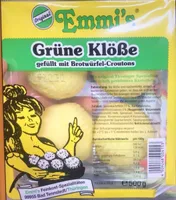 Grüne Klöße (gefüllt mit Brotwürfel-Croutons)