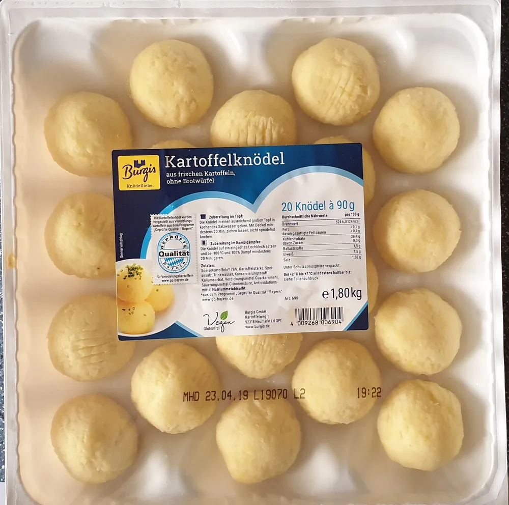 Kartoffelknödel aus frischen Kartoffeln, ohne Brotwürfel
