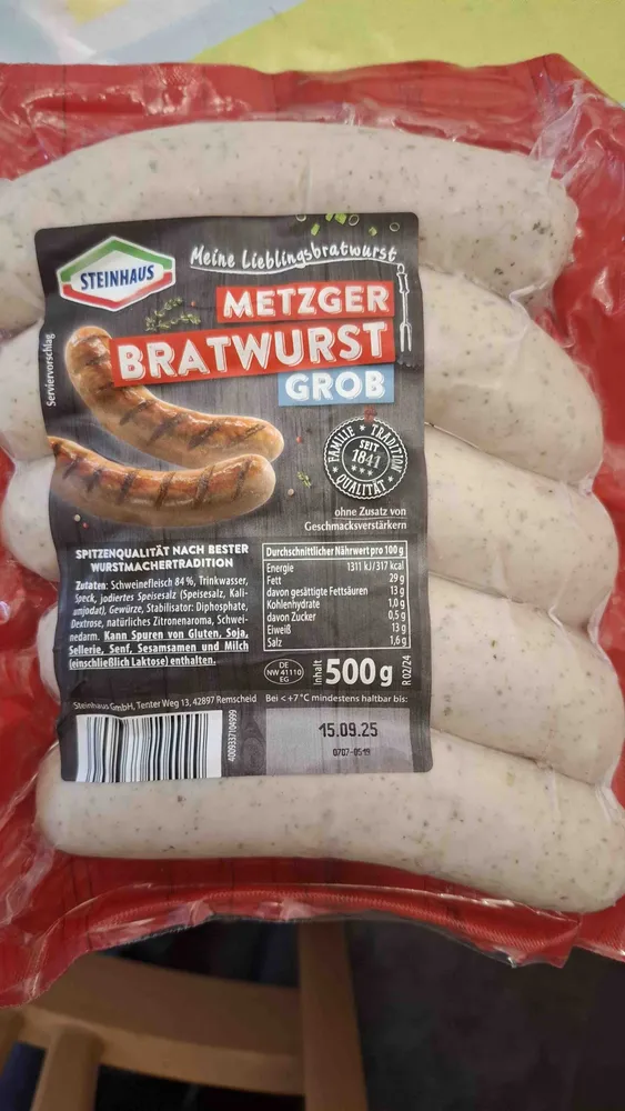 Metzger Bratwurst grob