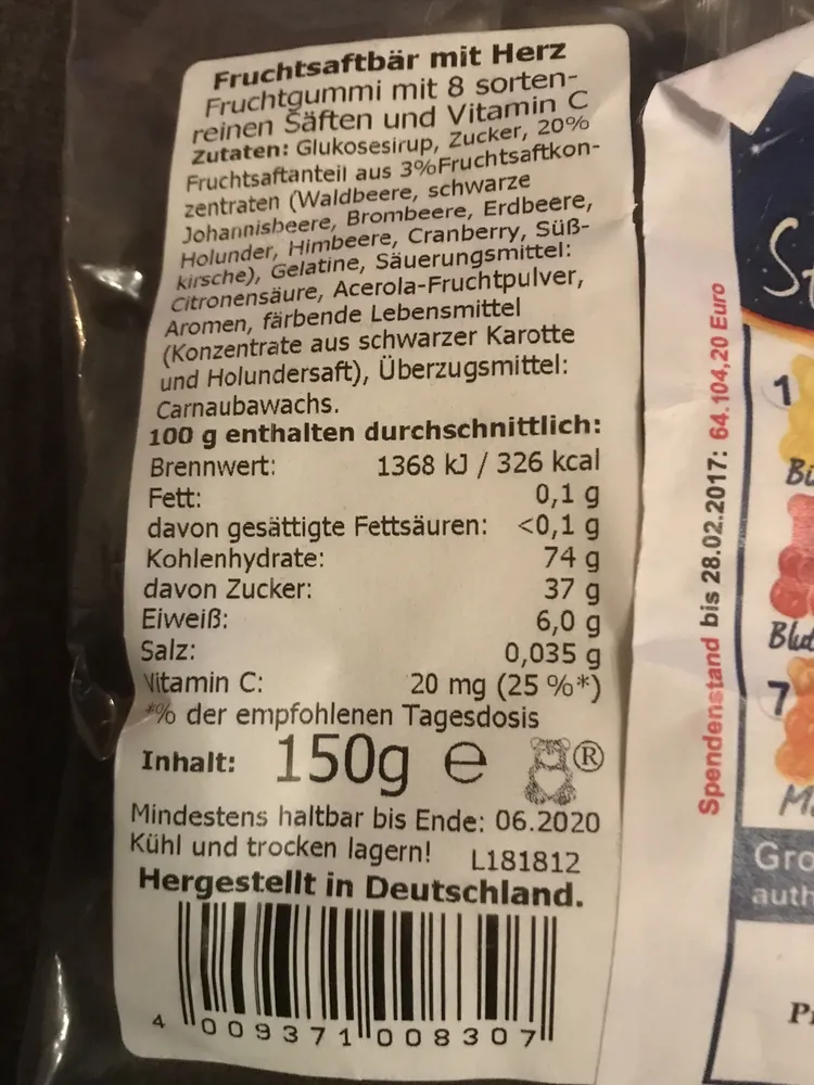 Fruchtsaftbär mit Herz