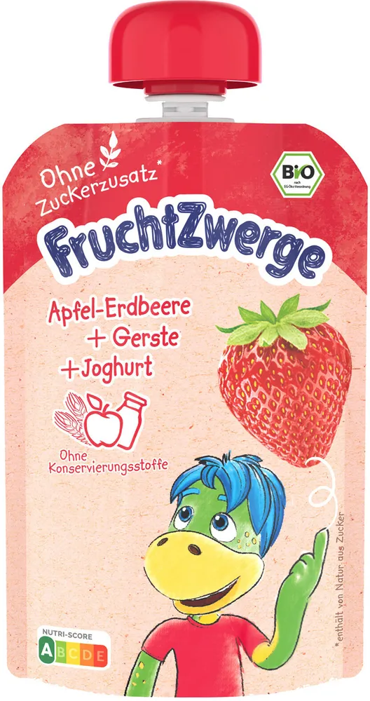 Danone FruchtZwerge Quetschi BIO Apfel-Erdbeere + Joghurt + Gerste 90g