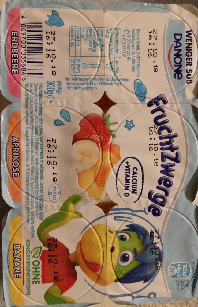 Danone FruchtZwerge XXL Erdbeere / Aprikose 4 x 100g