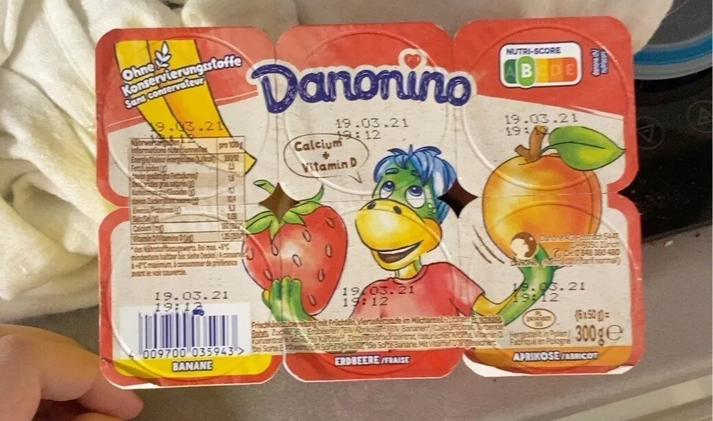 Danone Danonino Action Erdbeer / Banane / Aprikose (2x6x50g) = 600g