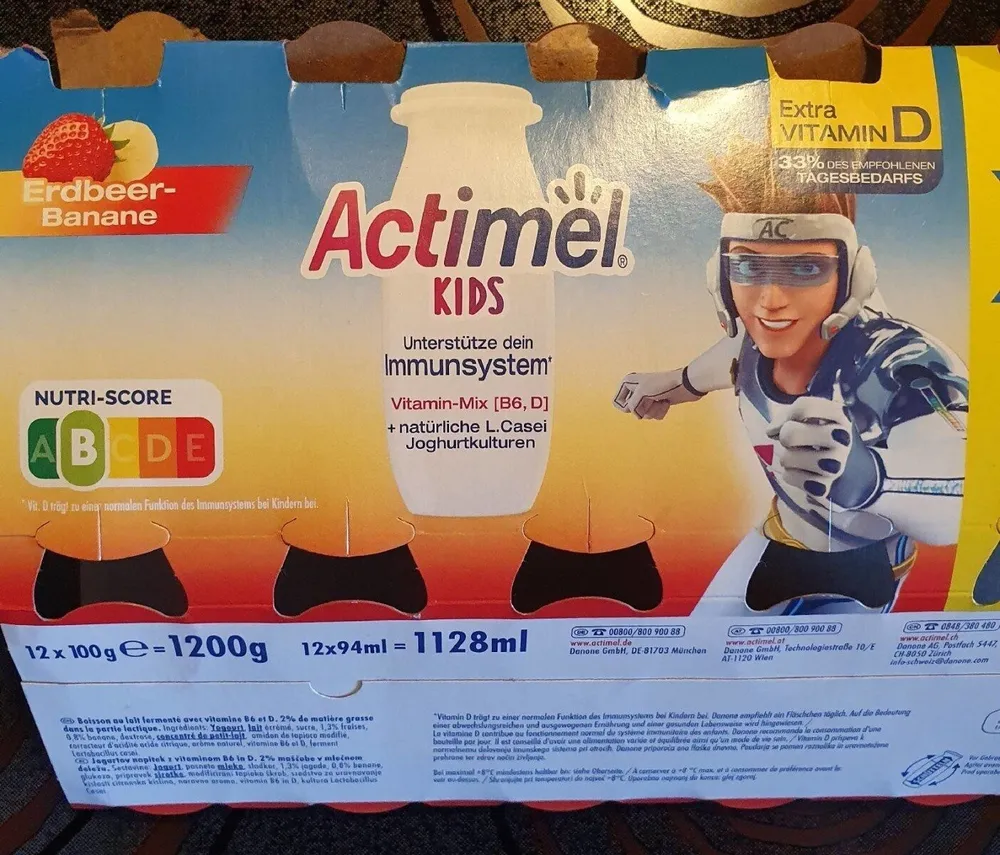 Danone Actimel® Kids XXL Marvel Avengers Endgame Erdbeer-Banane 12 x 100g = 1200g