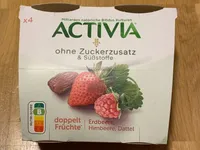 Activia ohne Zuckerzusatz Erdbeere, Dattel Himbeeren