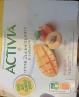 Danone ACTIVIA® ohne Zuckerzusatz & Süßstoffe, doppelt Früchte Mango-Aprikose (4x110g) = 440g