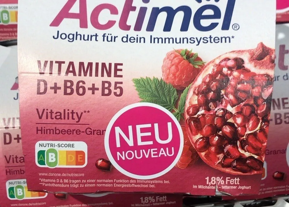 Danone Actimel® Joghurt Himbeere-Granatapfel 4x115g = 460g
