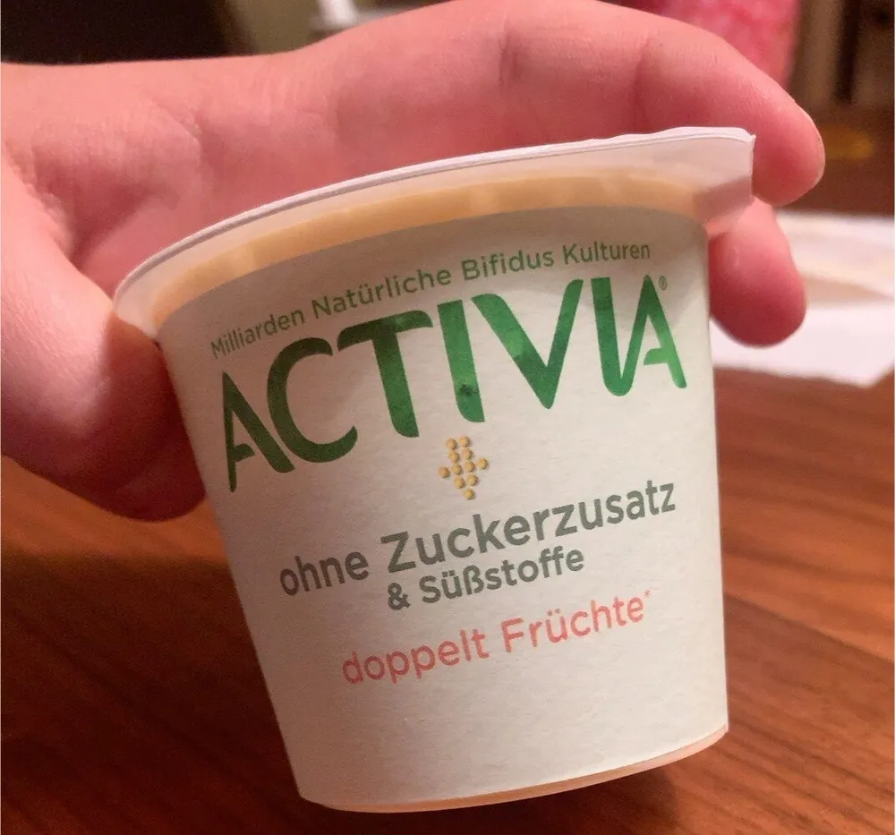 Danone ACTIVIA® ohne Zuckerzusatz & ohne Süßstoffe, doppelt Früchte Mango, Aprikose 2 x (2 x 115g) = 460g
