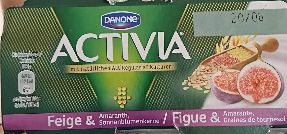 Danone ACTIVIA® Feige & Amaranth, Sonnenblumenkerne 4 x 115g = 460g