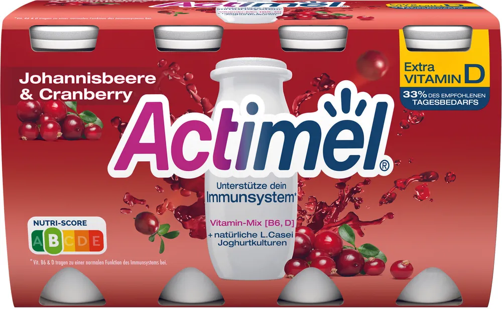 Actimel® Johannisbeere & Cranberry, 8x100g