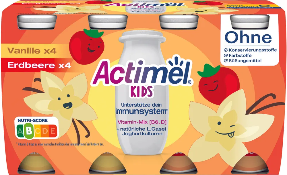 Danone Actimel® KIDS VANILLE/ERDBEER 8x100G