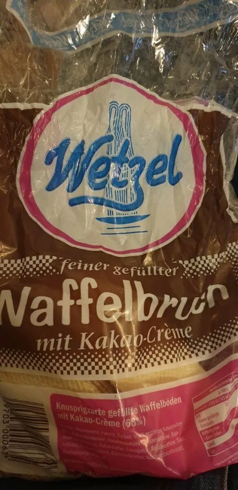 Waffelbruch mit Kakaocreme