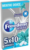 Freedent white menthe douce (5x10 dragées)