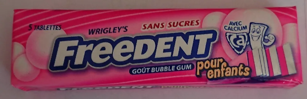 FREEDENT BUBBLE GUM pour enfant Sans sucres