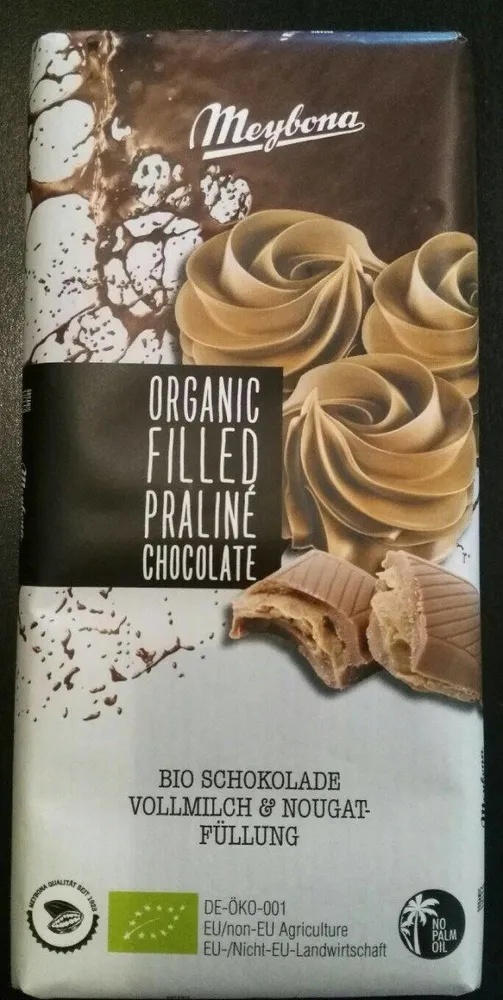 Chocolat au lait fourré praliné