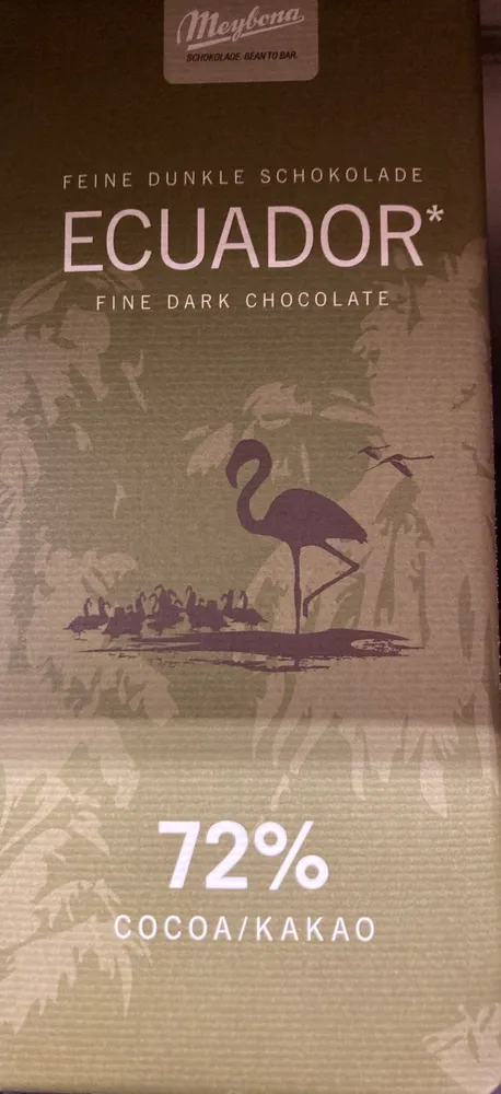 FEINE DUNKLE SCHOKOLADE ECUADOR* FINE DARK CHOCOLATE 72% COCOA/KAKAO
