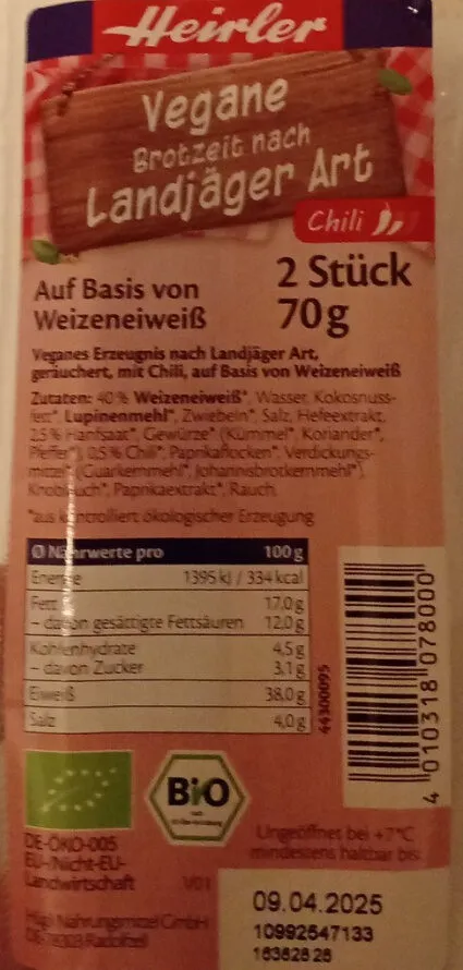 Vegan sausages