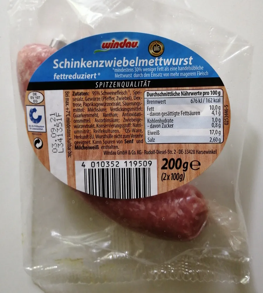 Schinkenzwiebelmettwurst
