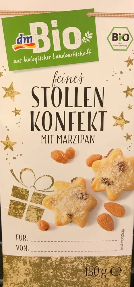 Feines stollen Konfekt mit marzipan