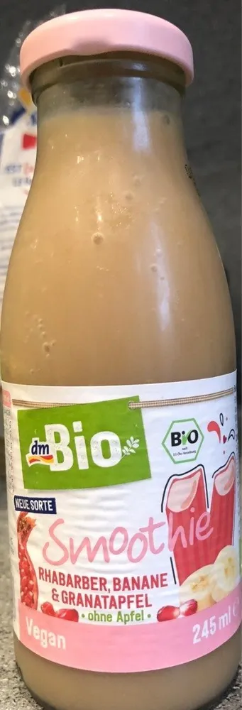 Smoothie rhabarber banane &granatapfel