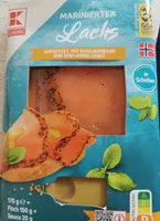 marinierter Lachs mit Basilikumrand und Senf-Honig-Sauce