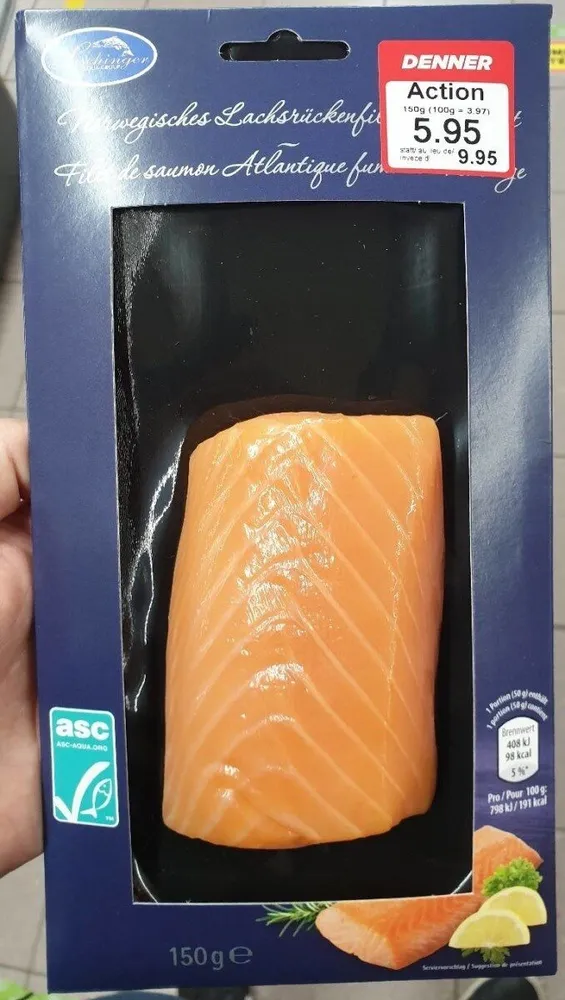Filet de saumon Atlantique fumé de Norvège