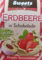 Weiße Schokoladen-Dragees mit Erdbeerfüllung