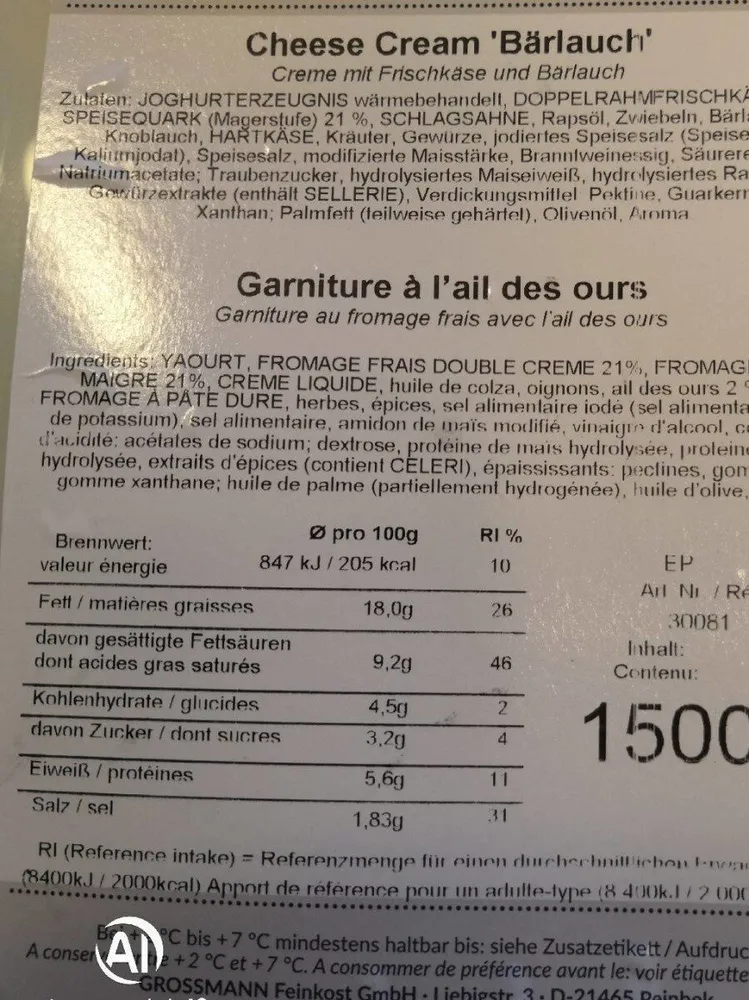 Garniture Ail des œufs