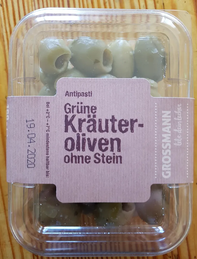 Grüne Kräuteroliven ohne Stein