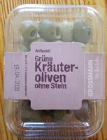 Grüne Kräuteroliven ohne Stein