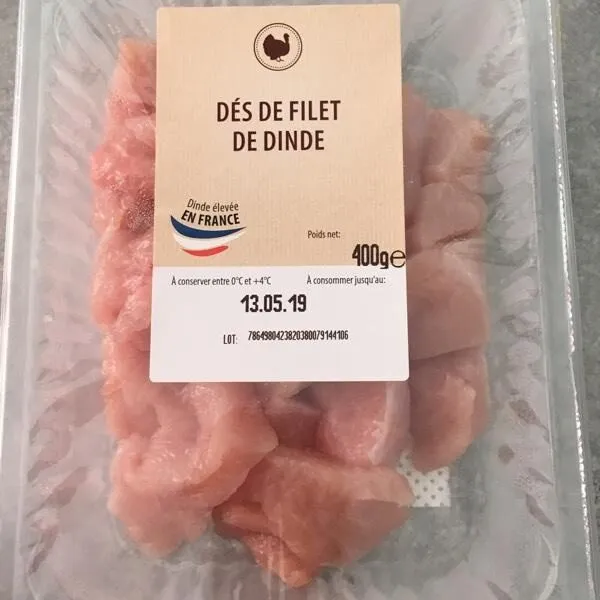Dés de filet de dinde