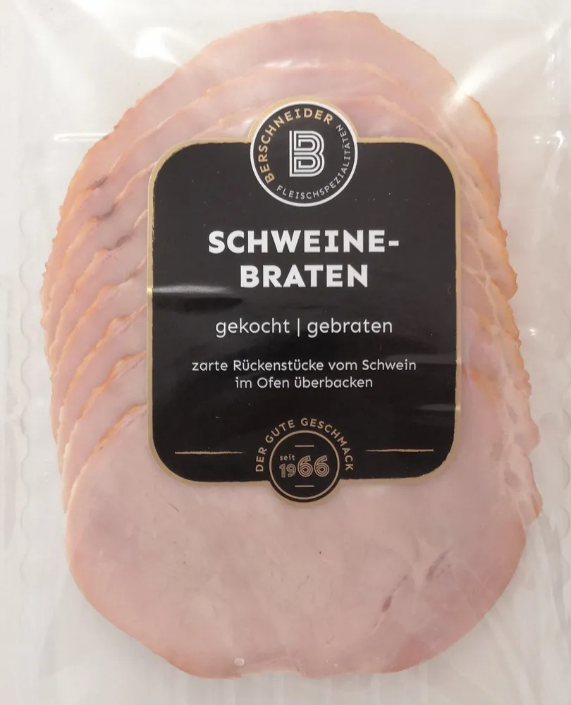 Schweinebraten, gekocht, gebraten
