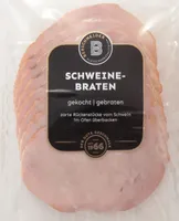 Schweinebraten, gekocht, gebraten