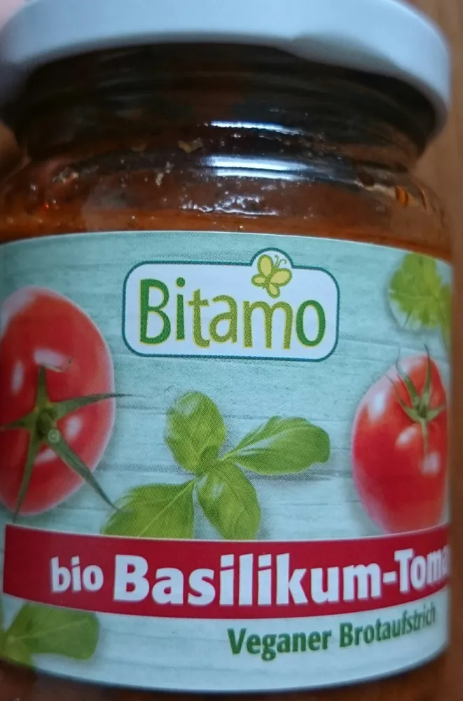 bio Basilikum-Tomate veganer Brotaufstrich