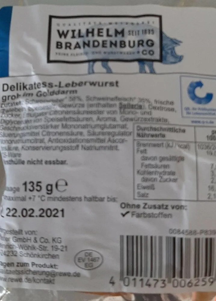 Delikatesse Leberwurst