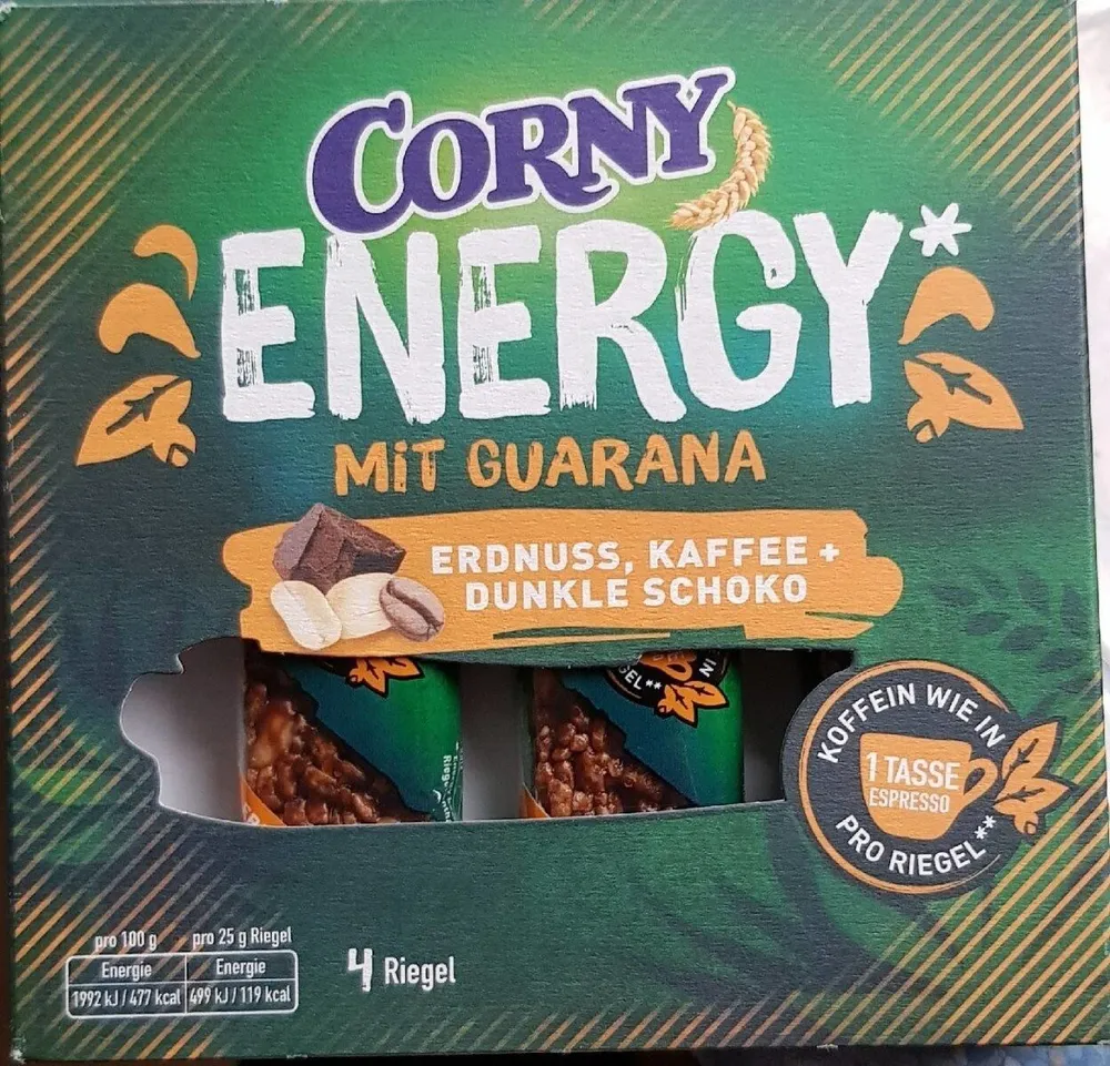 Corny Energy mit Guarana - Erdnuss, Kaffee, Dunkle Schoko