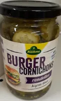 Burger cornichons rondelles aigres-doux